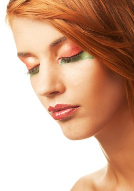 parlak Sima kadınla Redhaired