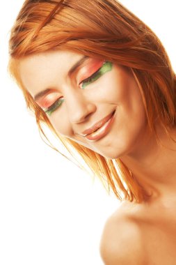 parlak Sima kadınla Redhaired