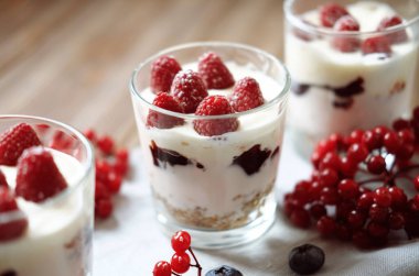 sağlıklı beslenme ve diyet kavramı: Sağlıklı Kahvaltı yoğurt ile