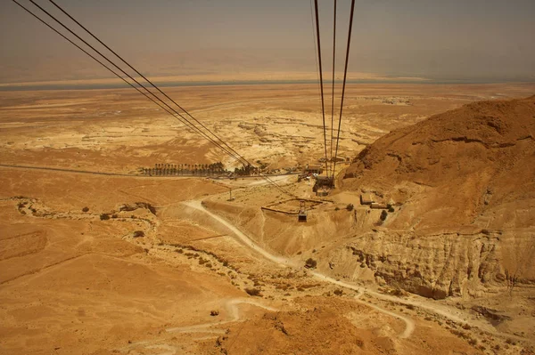 Teleférico a la antigua ciudad de Masada desde Israel — Foto de Stock