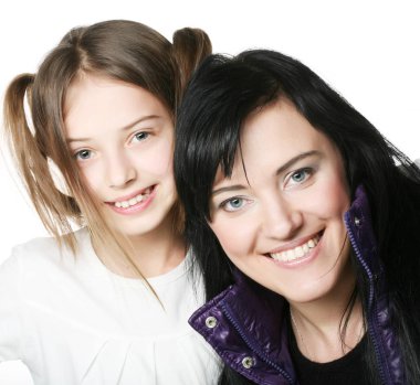 mutlu aile - anne ve kızı