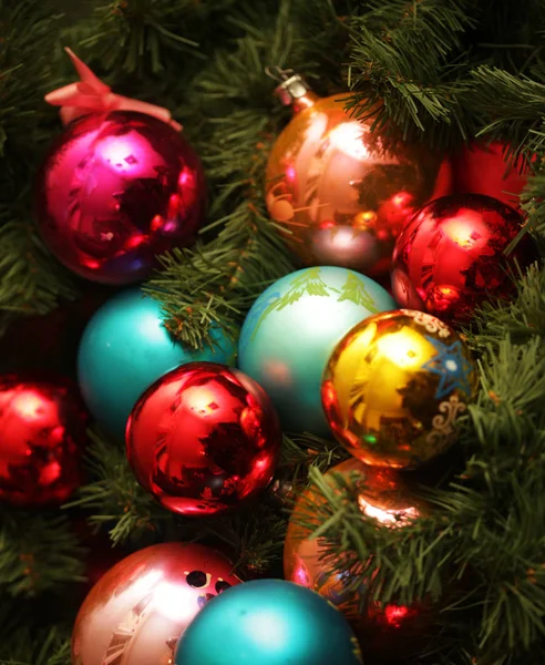 Renkli Noel topları topluluğu — Stok fotoğraf