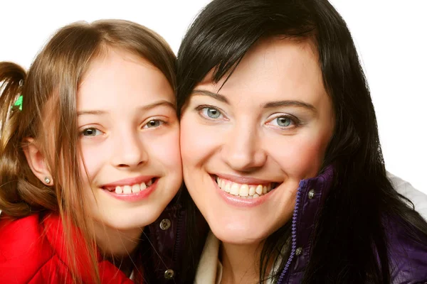 Gelukkige familie - gelukkige moeder en haar dochter Rechtenvrije Stockfoto's