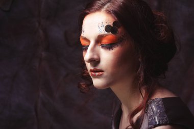 parlak yaratıcı olun ile Dişileştirilmiş kadın portre kadar yakın çekim