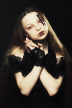 Yaratıcı yüz-sanat olan kadın