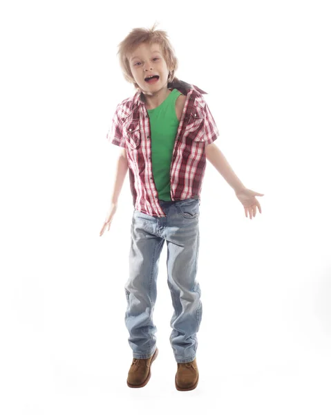 Little boy jumping — Stock Photo, Image