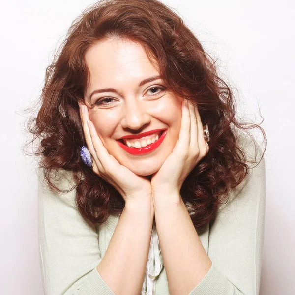 Smiling brunette, studio shot — Stock Photo, Image