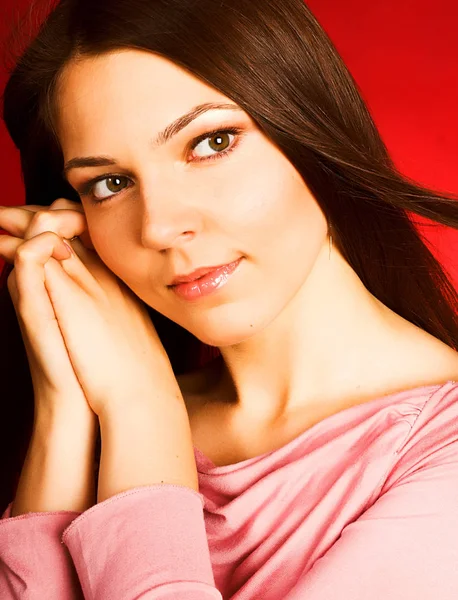 Jovem mulher retrato, estúdio tiro — Fotografia de Stock