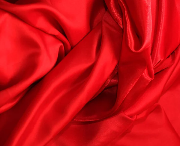 Smooth elegant red silk — Stock Photo, Image