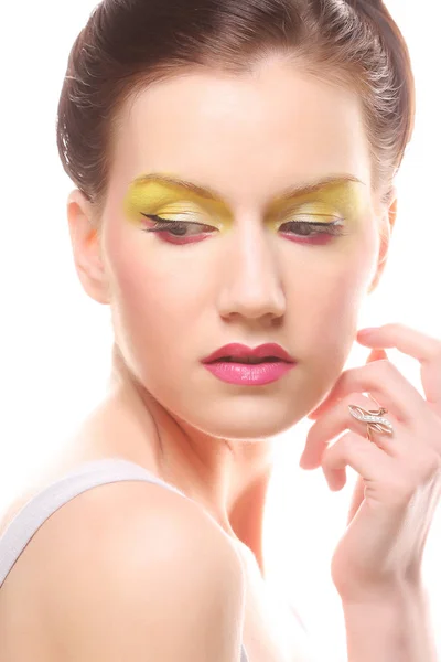 Vrouw met lichte make-up — Stockfoto