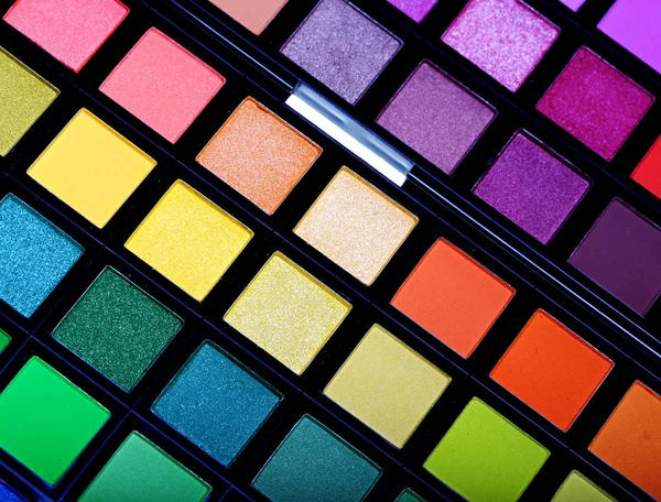 Multicolored eye shadows close up — Stock Photo, Image