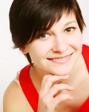 güzel bir gülümseme ile kadın 