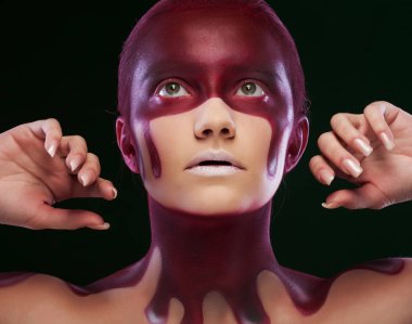 yaratıcı yüz-sanat, genç kadın