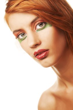 beyaz izole redhaired kadın