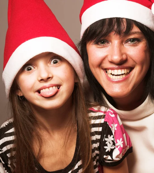 Lycklig mamma och barn. God jul. — Stockfoto