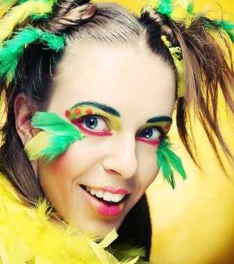 parlak makyaj çılgın kız