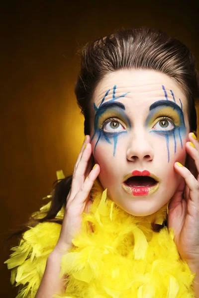 Crazy girl, creative make up — Stock Photo, Image