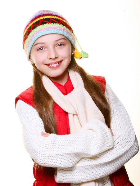 Holčička s oblečení na zimu — Stock fotografie