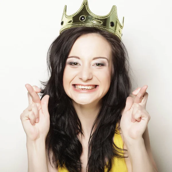 Woman in crown — Stock Photo, Image