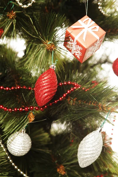 Christmas balls and garland close up — Stock Photo, Image