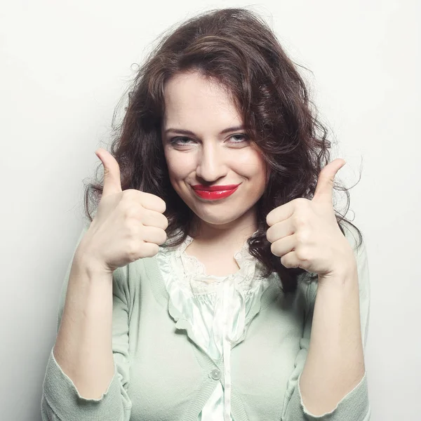 Woman with thumbs up — Stock Photo, Image
