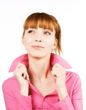 Beyaz arka plan üzerinde Dişileştirilmiş Güzellik