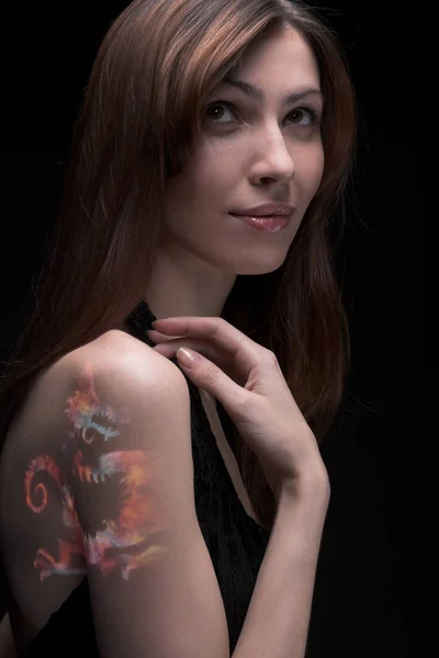 Body-Art-Frau aus nächster Nähe — Stockfoto