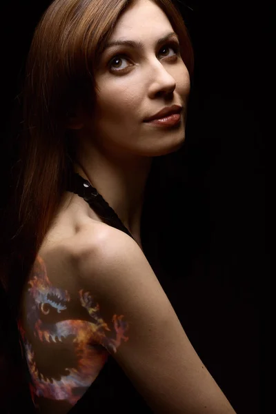 Vücut sanatı kadın yüzü — Stok fotoğraf