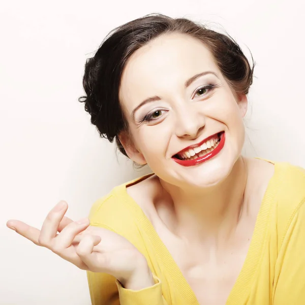 Mulher com grande sorriso feliz — Fotografia de Stock