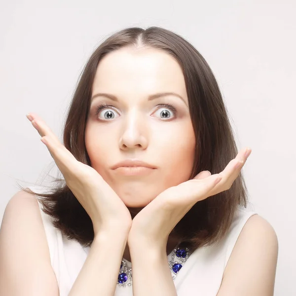 Portrait young emotional woman — Stock Photo, Image