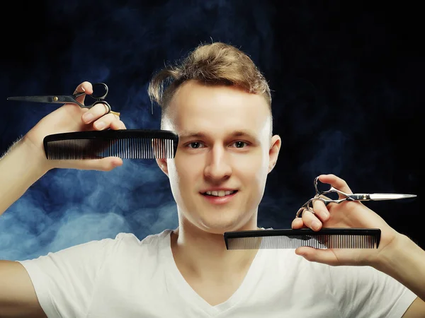 Portrait of young t hairstylist — Stock Photo, Image