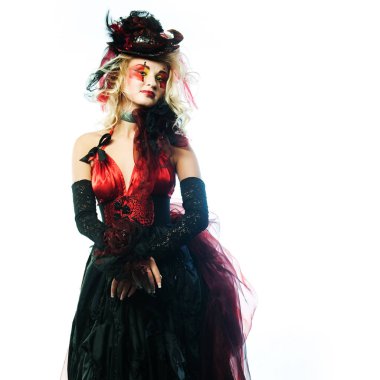 moda doll tarzı içinde kadın vuruldu. yaratıcı olun up.fantasy elbise.