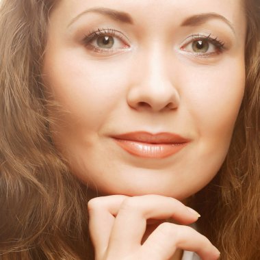 kadın yüzü temiz saflık deri ile