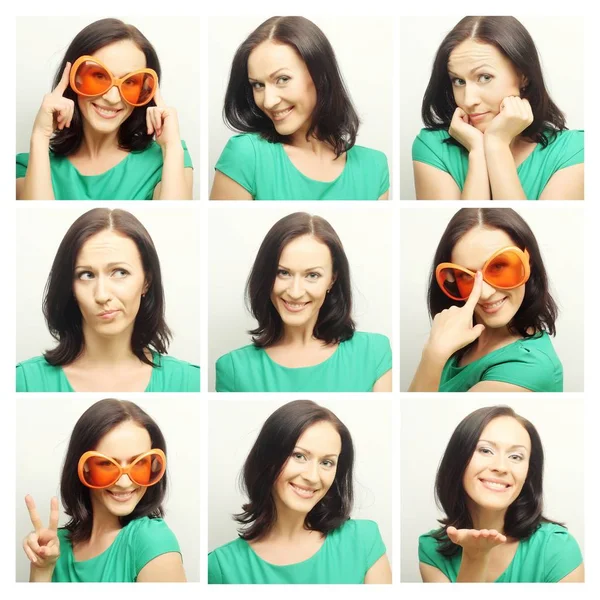Collage van dezelfde vrouw — Stockfoto
