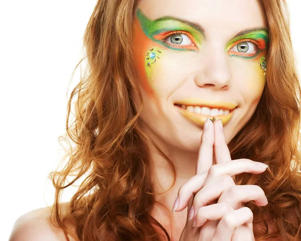 Hermosa mirada. mujer joven con rostro brillante — Foto de Stock