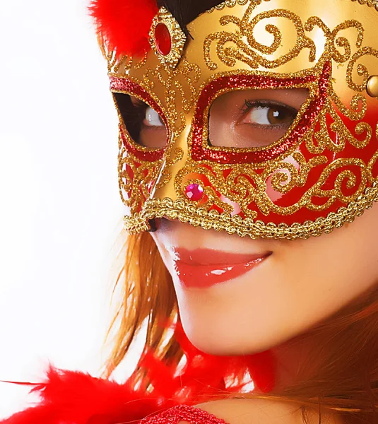 Beautiful woman with mask — Stock Photo, Image