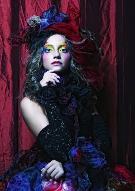 moda doll tarzı içinde kadın vuruldu. yaratıcı olun up.fantasy elbise.