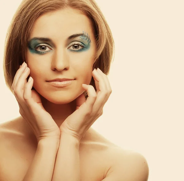 Kreativní make-up. Mladá žena. — Stock fotografie