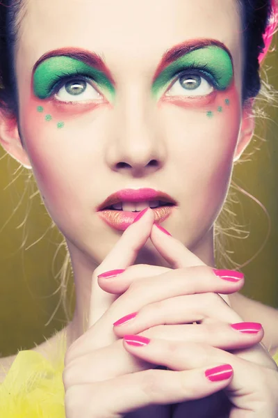 Ragazza con visage creativo — Foto Stock