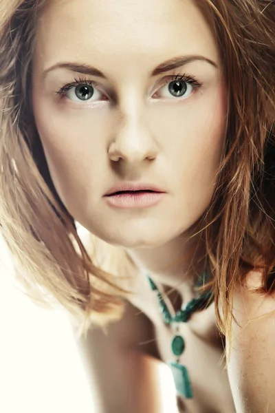 Close-up portrait of cheerful young adult girl — Stock Photo, Image