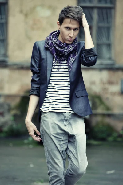 young fashion man in casual wear.