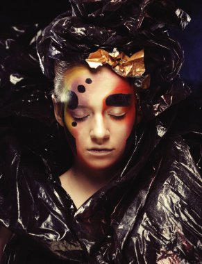 Koyu Güzel Gotik Prenses. Yakından kapatın. Cadılar Bayramı parti konsepti.