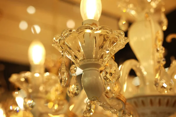 Ceiling lamps, chandeliers in the store — Stock Photo, Image