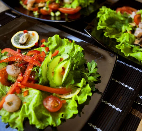 Salad on plate close up — Stock Photo, Image