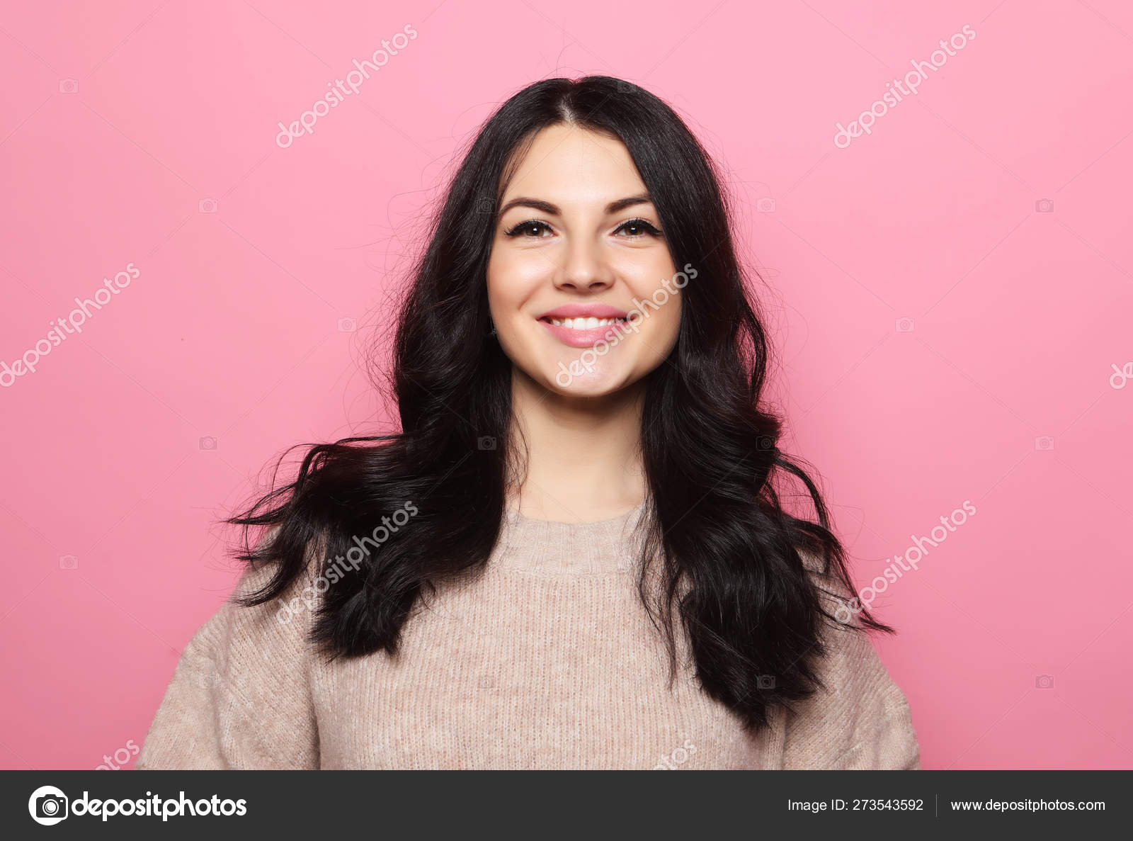 Caucasian Female With Positive Expression Poses Against Pink Background Stock Photo By C Kanareva Caucasian Female With Positive Expression Poses Against Pink Background Stock Photo By C Kanareva