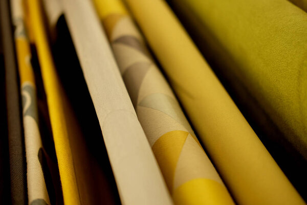 Sale-fabrics in the store.