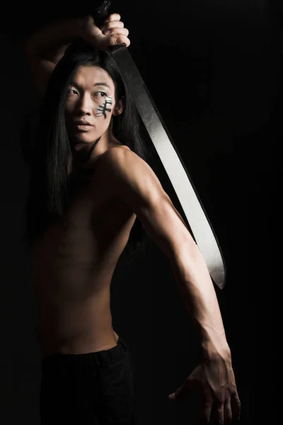 Azjatycki człowiek z katana — Zdjęcie stockowe