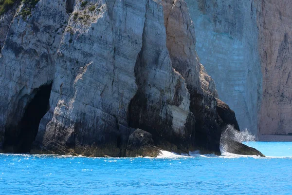 Blå grottor på ön Zakynthos, Grekland, resor koncept — Stockfoto