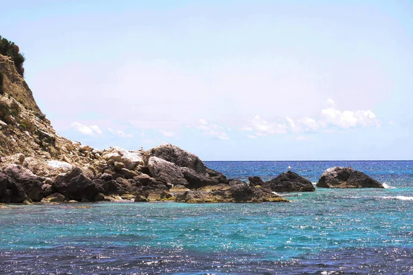 Blå grottor på ön Zakynthos, Grekland, resor koncept — Stockfoto