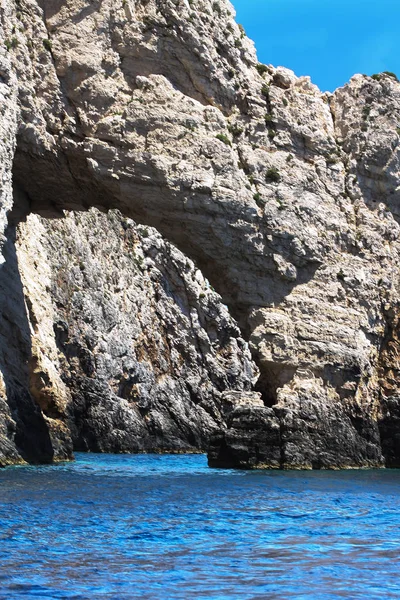 Blå grottor på ön Zakynthos, Grekland, resor koncept — Stockfoto